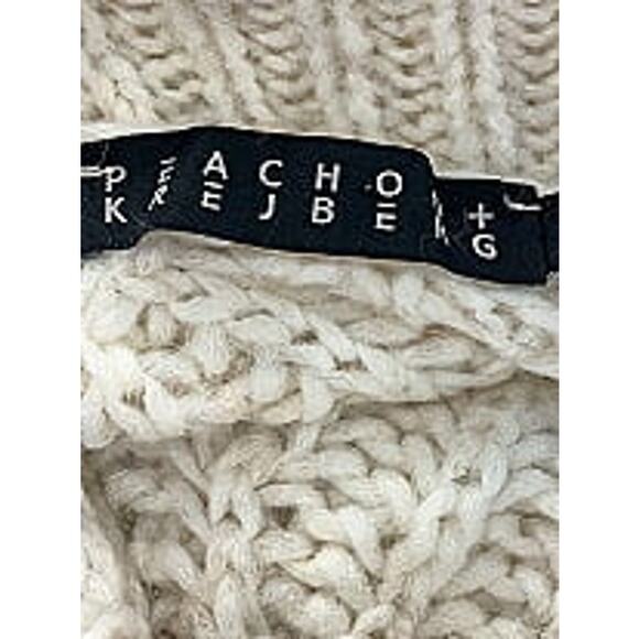 Peachoo+Krejberg Ivory Chunky Knit Split Side Turtleneck Sweater size M - Picture 4 of 7